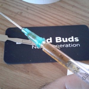 Syringe with terps wax and sugar