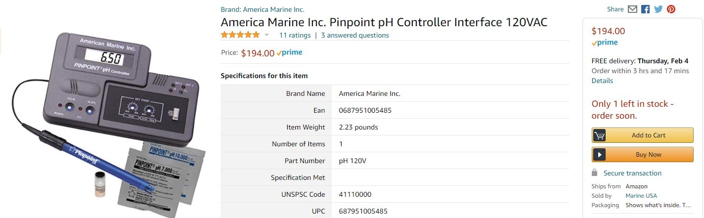 America Marine Inc. Pinpoint pH Controller Interface 120VAC.JPG