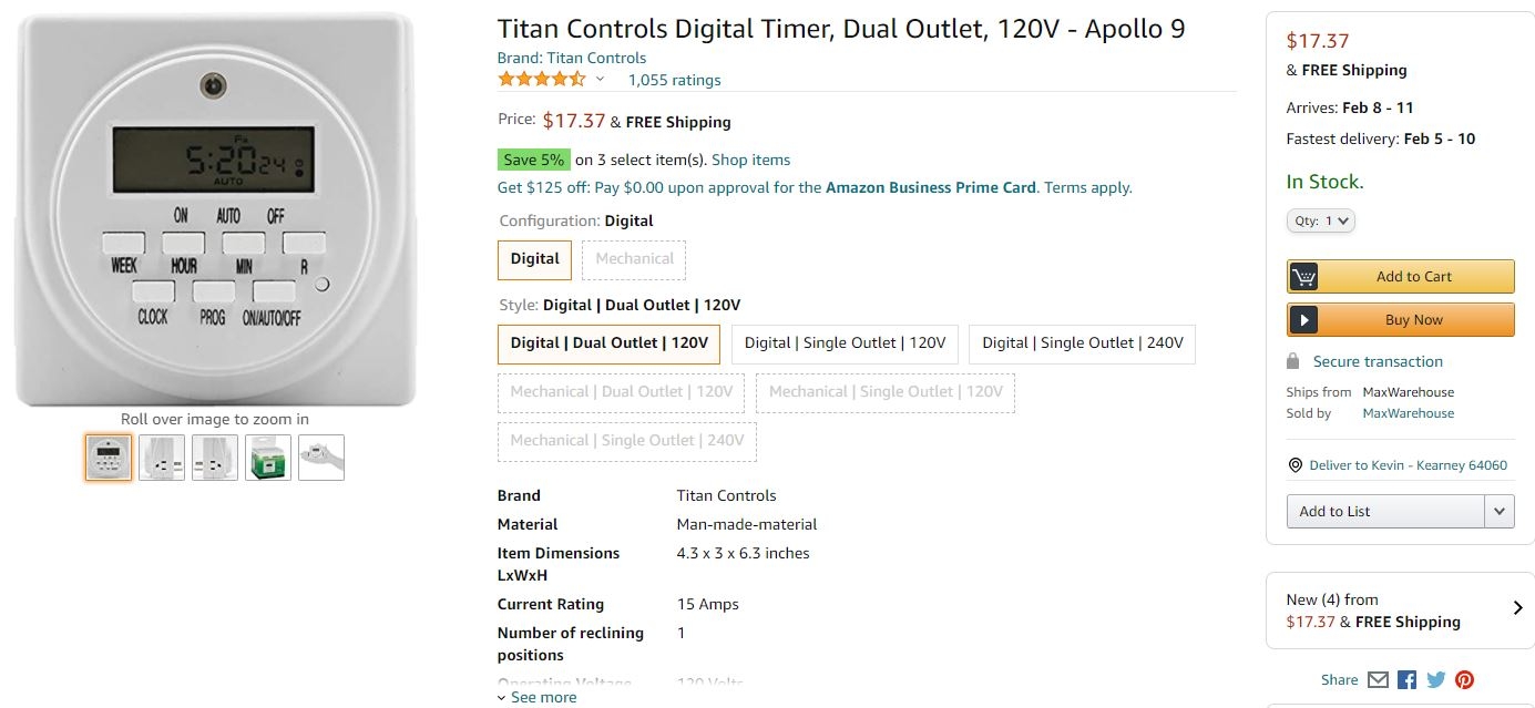 Titan Controls Digital Timer, Dual Outlet, 120V - Apollo 9.JPG