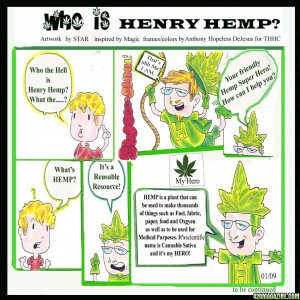 Henry Hemp Comic strip and photos