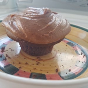 Canna cupcake with mocha buttercream