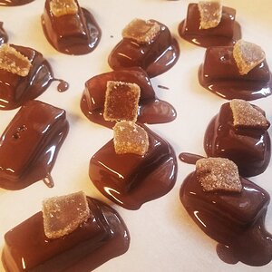 Chocolate covered spiced caramels