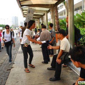 Distributing leaflets about Cannabis