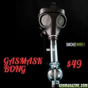 smokewire gas mask with bulb bong