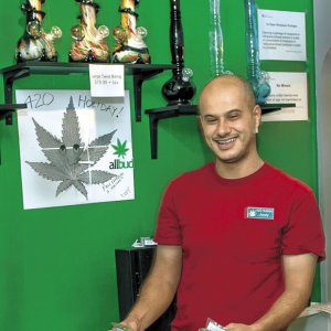 Andy Dhalai, owner of the 420 Holiday recreational marijuana store near the