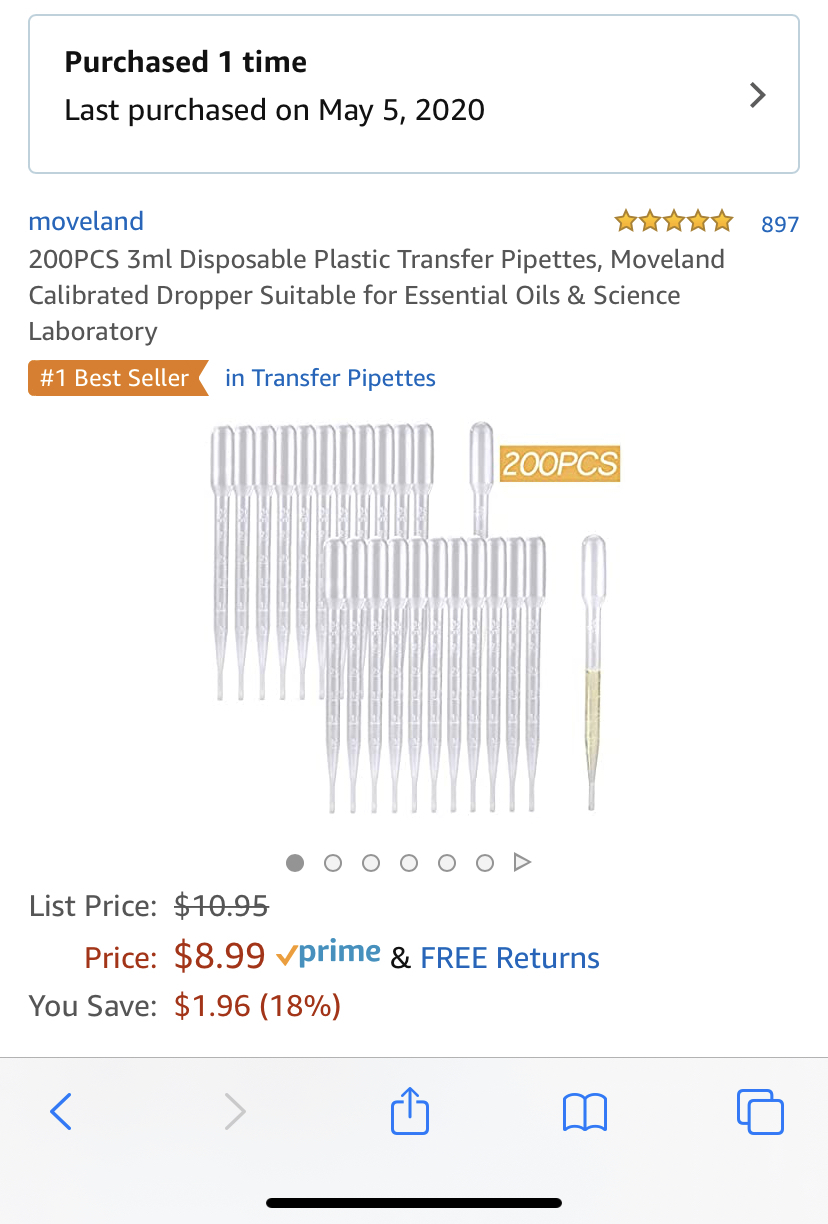 3 ml disposable pipettes