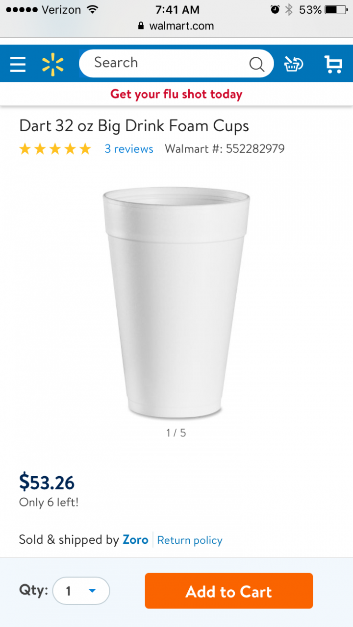 32-oz styrofoam cup