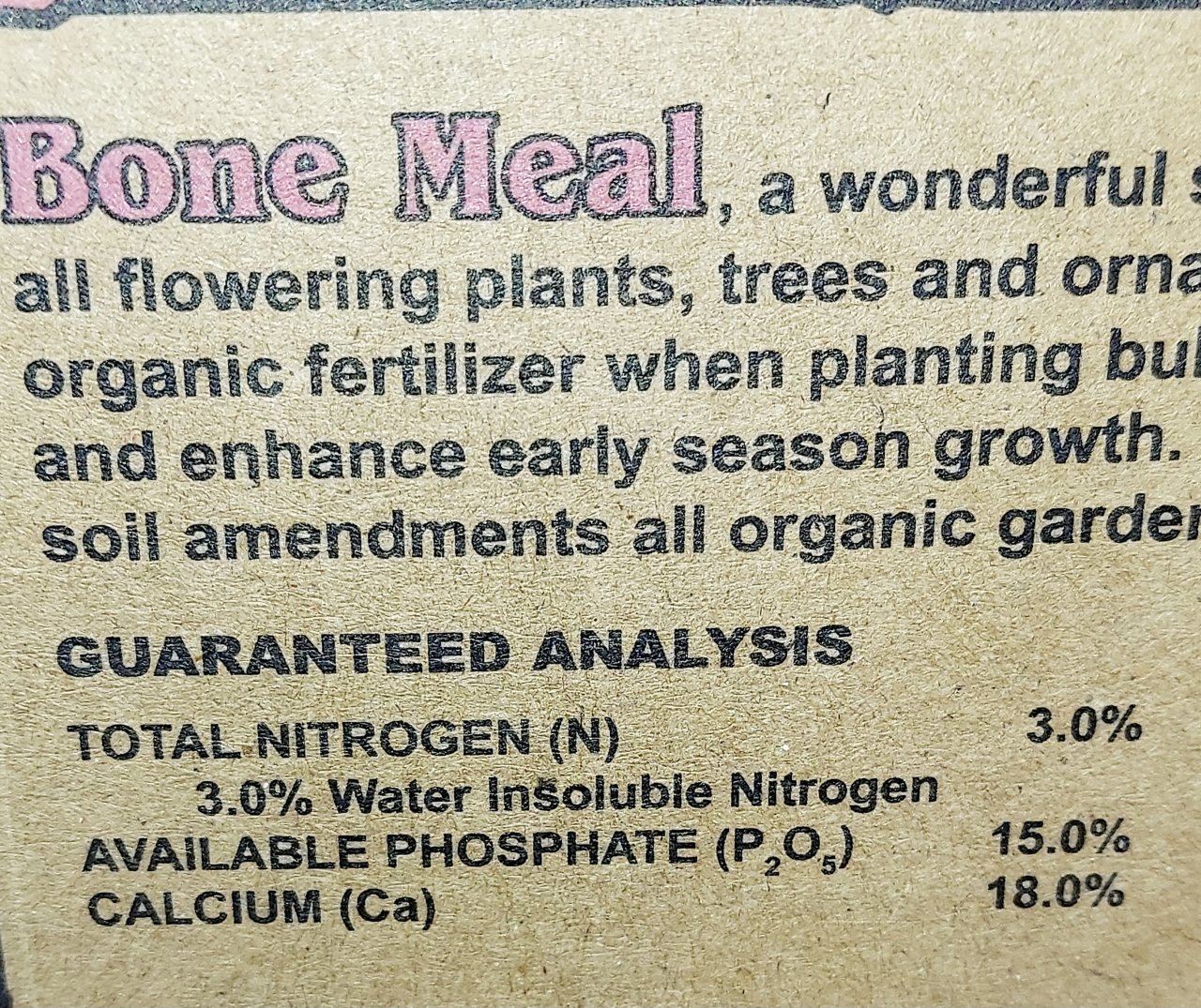 Bone Meal-Soil Amendment