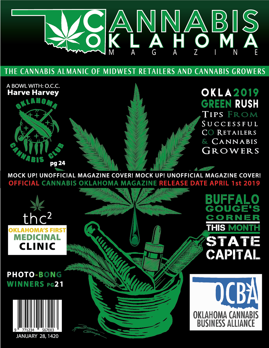 Designing mockups for new Oklahoma Cannabis Mag. "Cannabis Oklahoma Magazine."