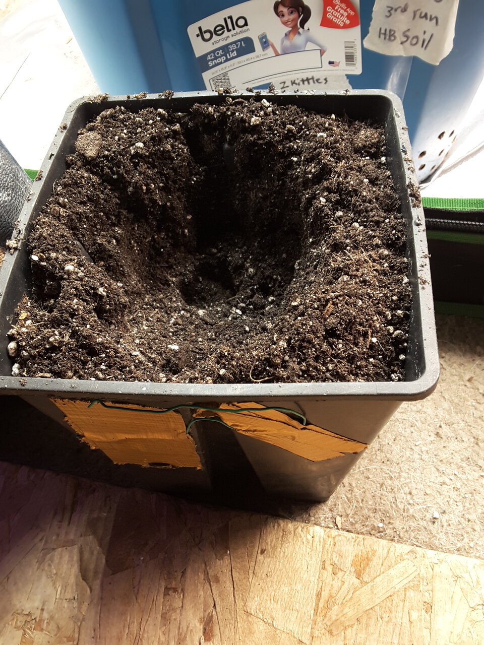 HB soil is this hole deep enough 2fill w/plain pm to start seeds