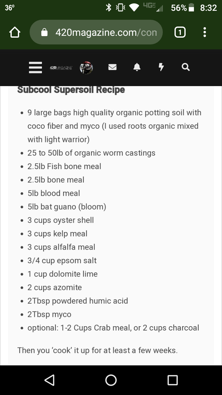 Super Soil Recipe Question 420 Magazine