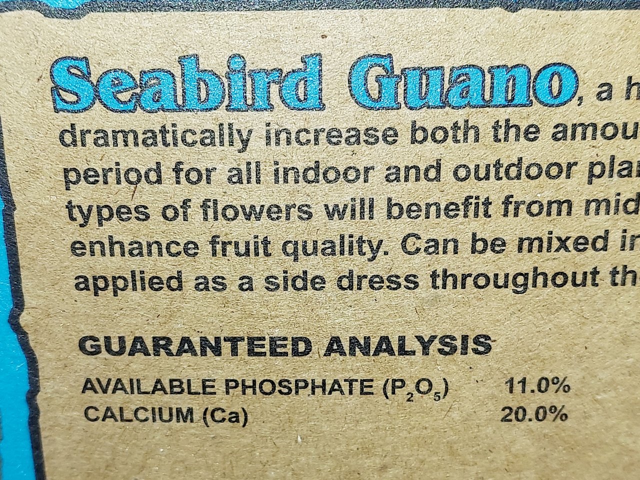 Seabird Guano-Soil Amendment