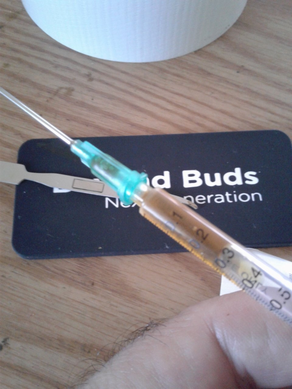 Syringe with terps wax and sugar