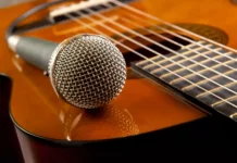 guitar and microphone elevate
