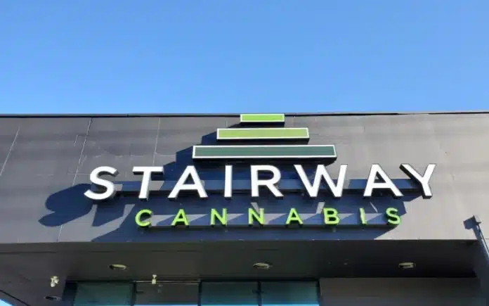 Stairway Cannabis sign in Missouri